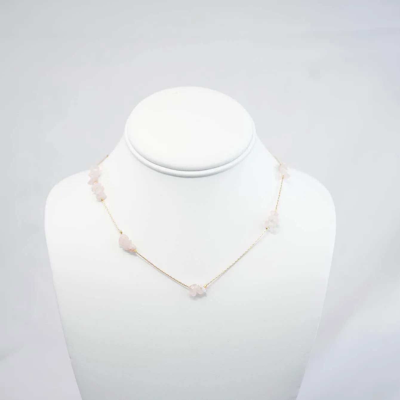 Handmade Necklace with Pink Natural Beads