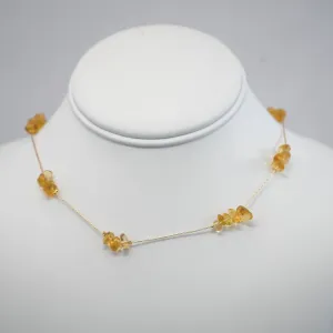 Handmade Necklace with Yellow Natural Beads