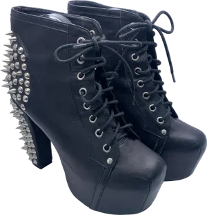 Havana Last Black Studded Platform Ankle Boots UK 7 EU 40 👠