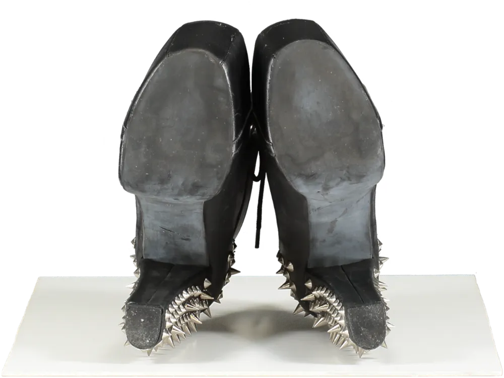 Havana Last Black Studded Platform Ankle Boots UK 7 EU 40 👠