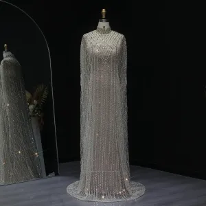 HELEN Luxury Beaded Crystal Kaftan Evening Dress