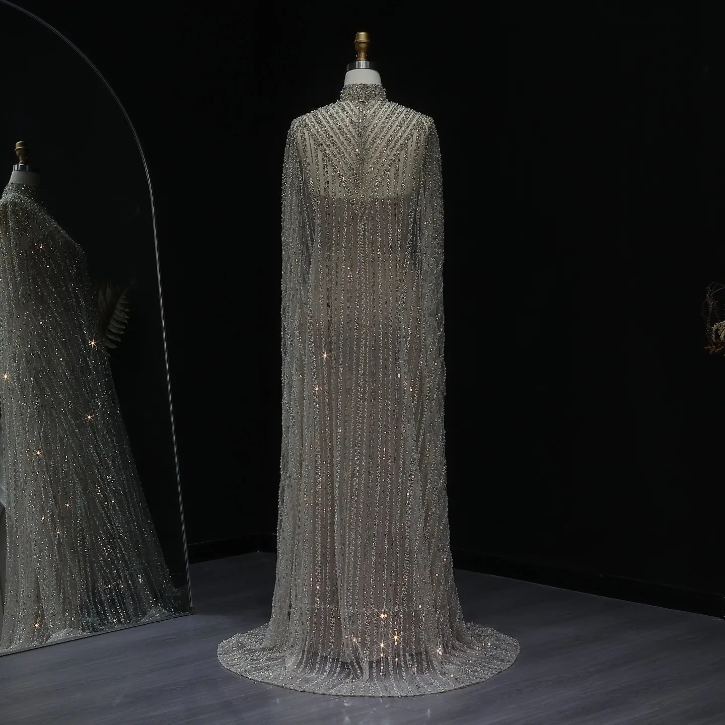 HELEN Luxury Beaded Crystal Kaftan Evening Dress