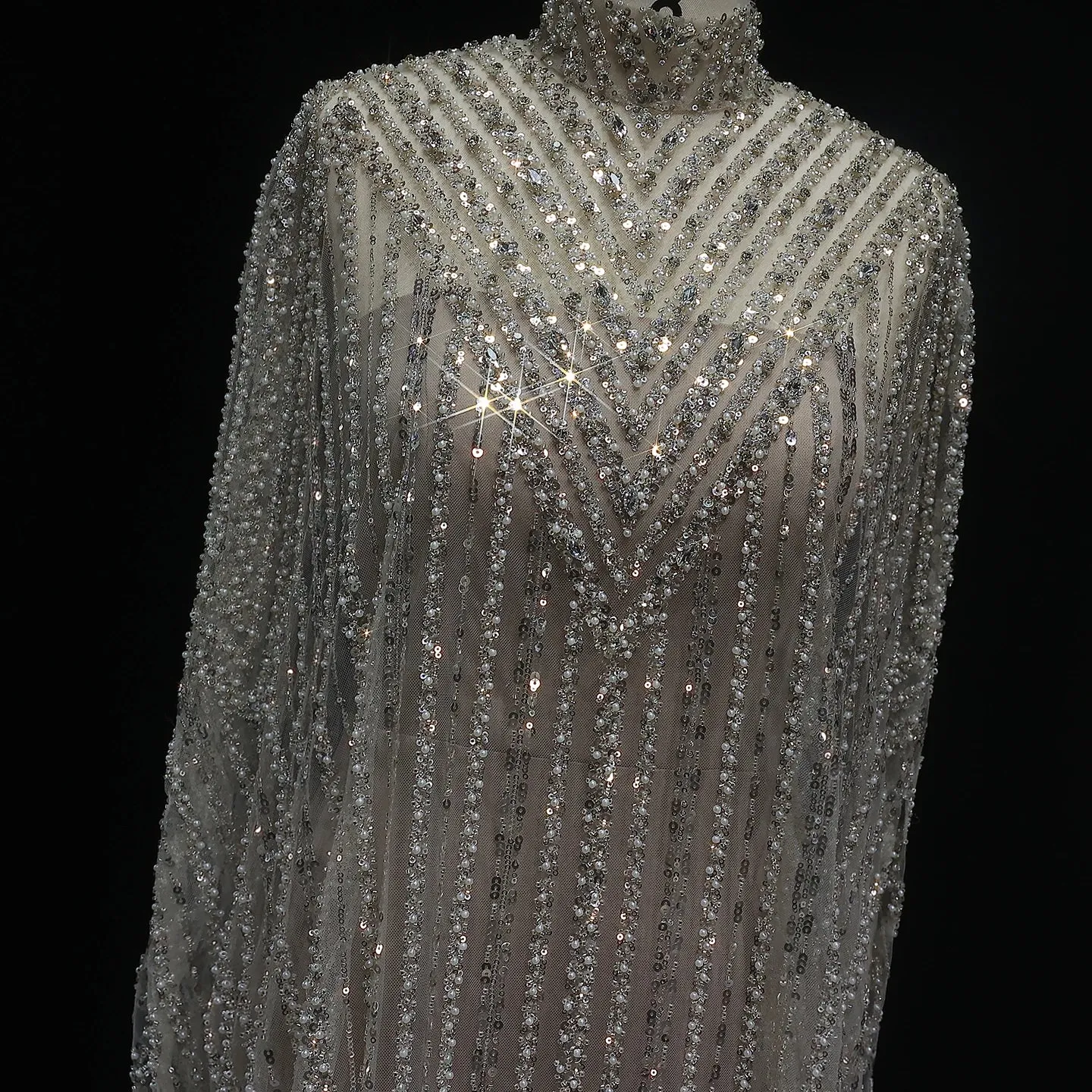 HELEN Luxury Beaded Crystal Kaftan Evening Dress