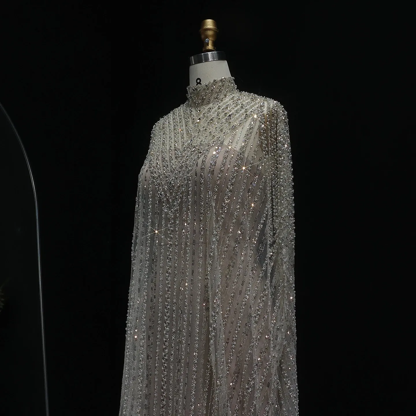 HELEN Luxury Beaded Crystal Kaftan Evening Dress