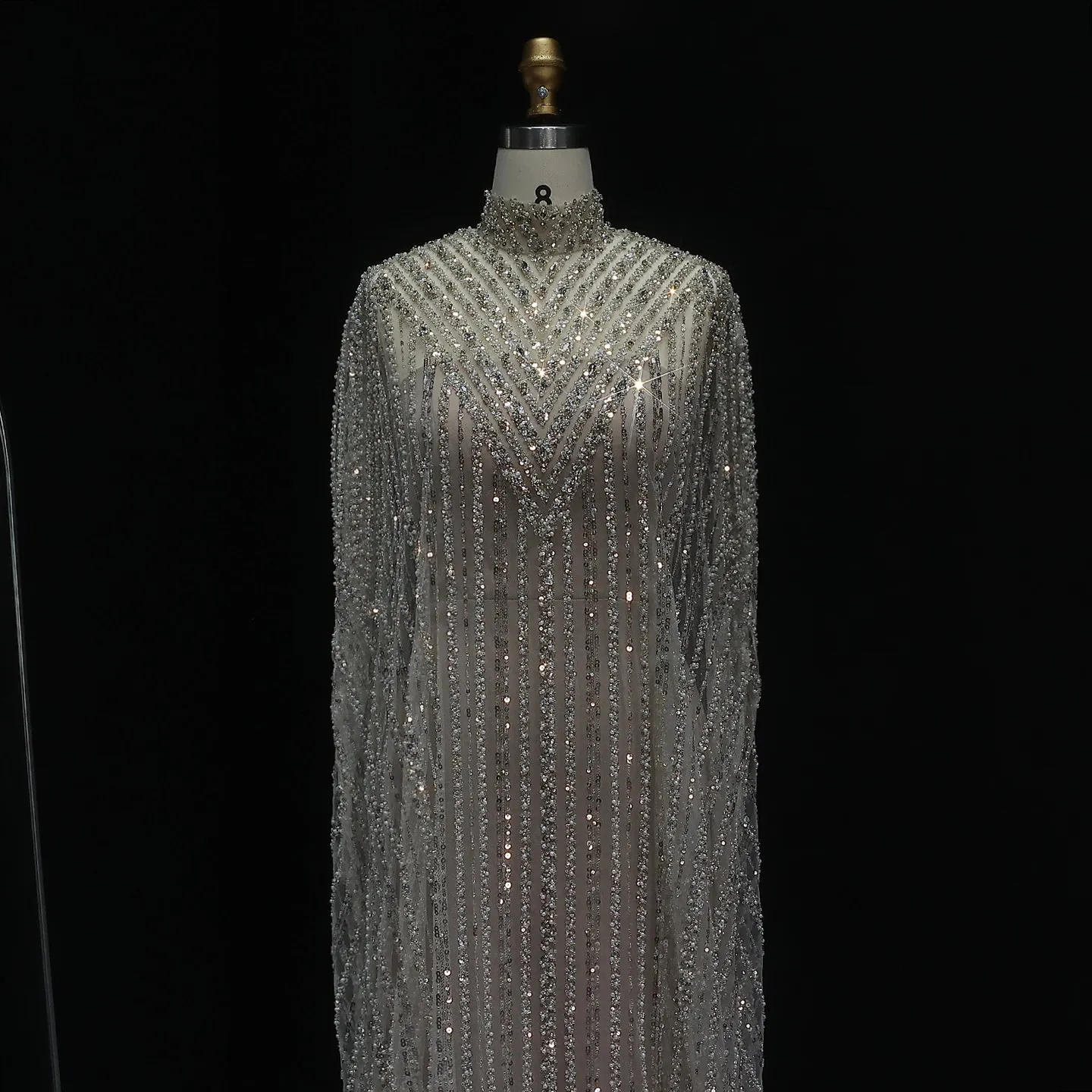HELEN Luxury Beaded Crystal Kaftan Evening Dress