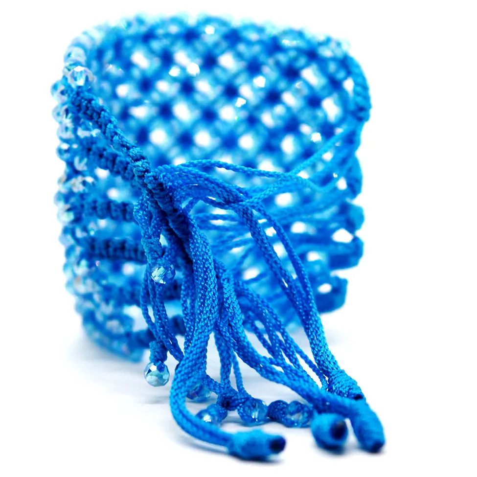 Helios: Blue Woven in Thread w/Crystals Bracelet