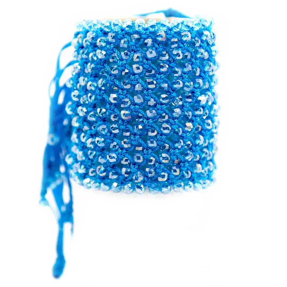 Helios: Blue Woven in Thread w/Crystals Bracelet