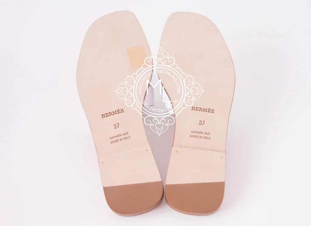 Hermes Womens White Oran Sandal Slipper 37 Shoes
