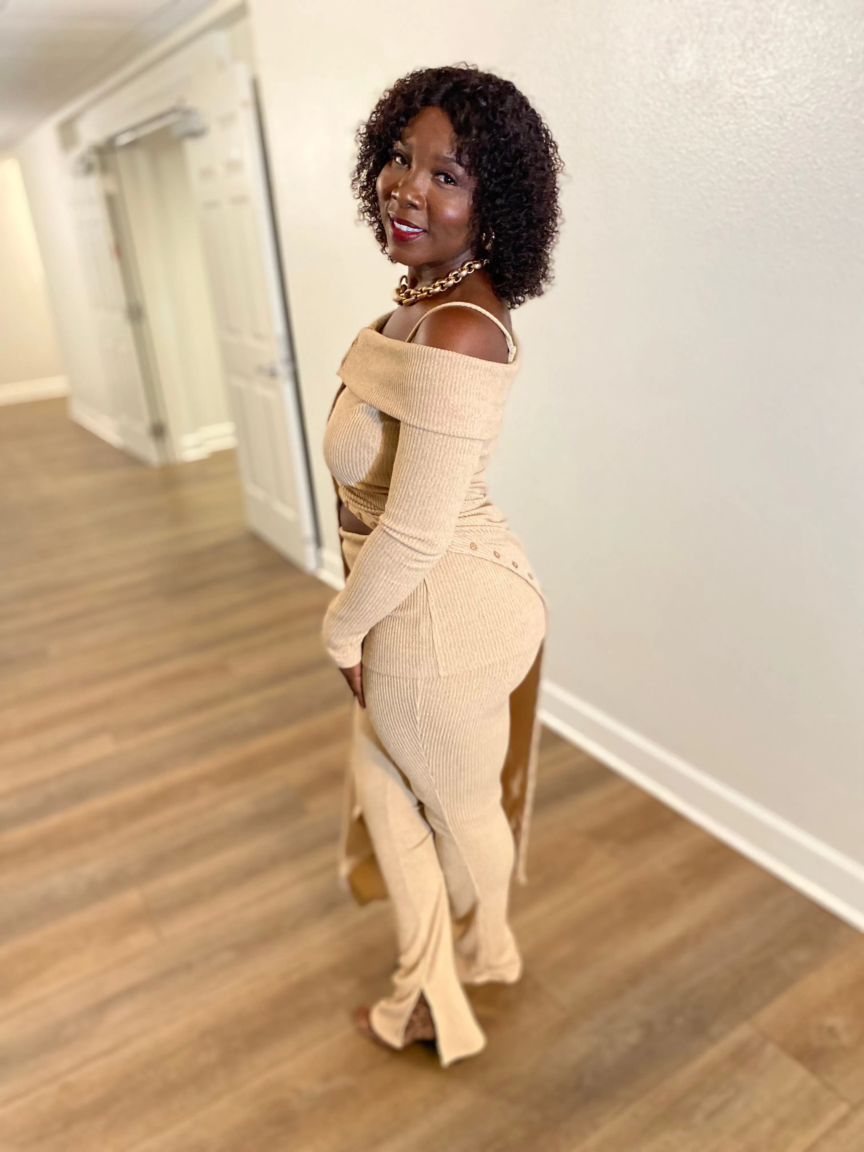 Honey Wheat Knit pant set