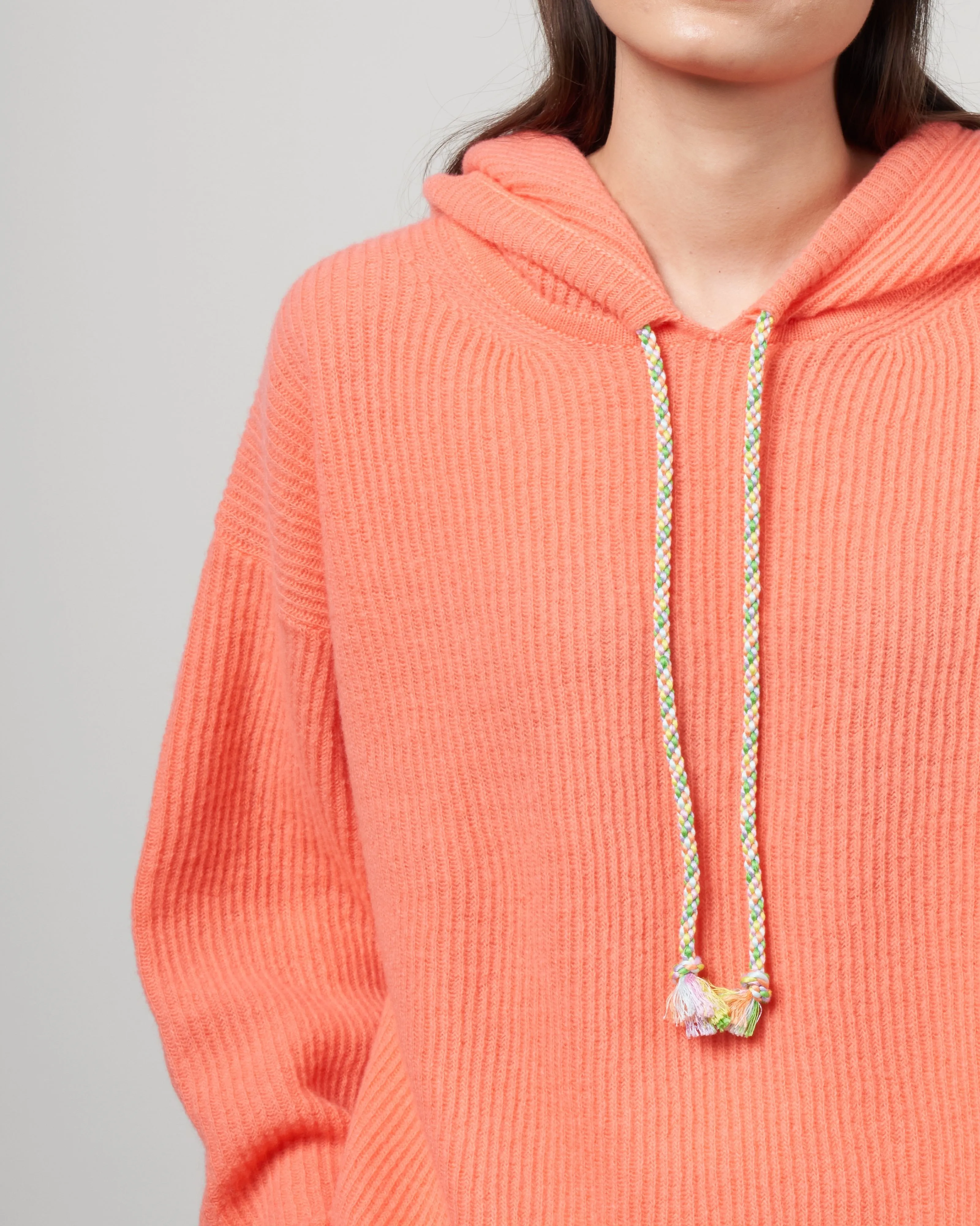 hoodie costa inglese pura lana soft - orange 1535