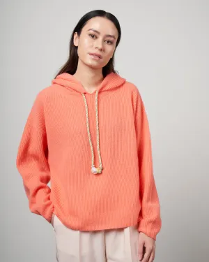 hoodie costa inglese pura lana soft - orange 1535