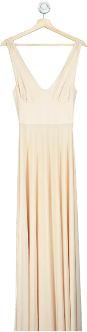 House of CB Beige Sleeveless Maxi Dress UK XS