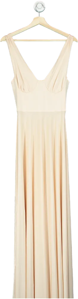 House of CB Beige Sleeveless Maxi Dress UK XS