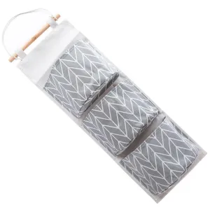 Huphoon Over the Door Closet Organizer, Pack of 1 Wall Mounted 3 Bags Storage Bag for Bedroom & Bathroom (Gray)