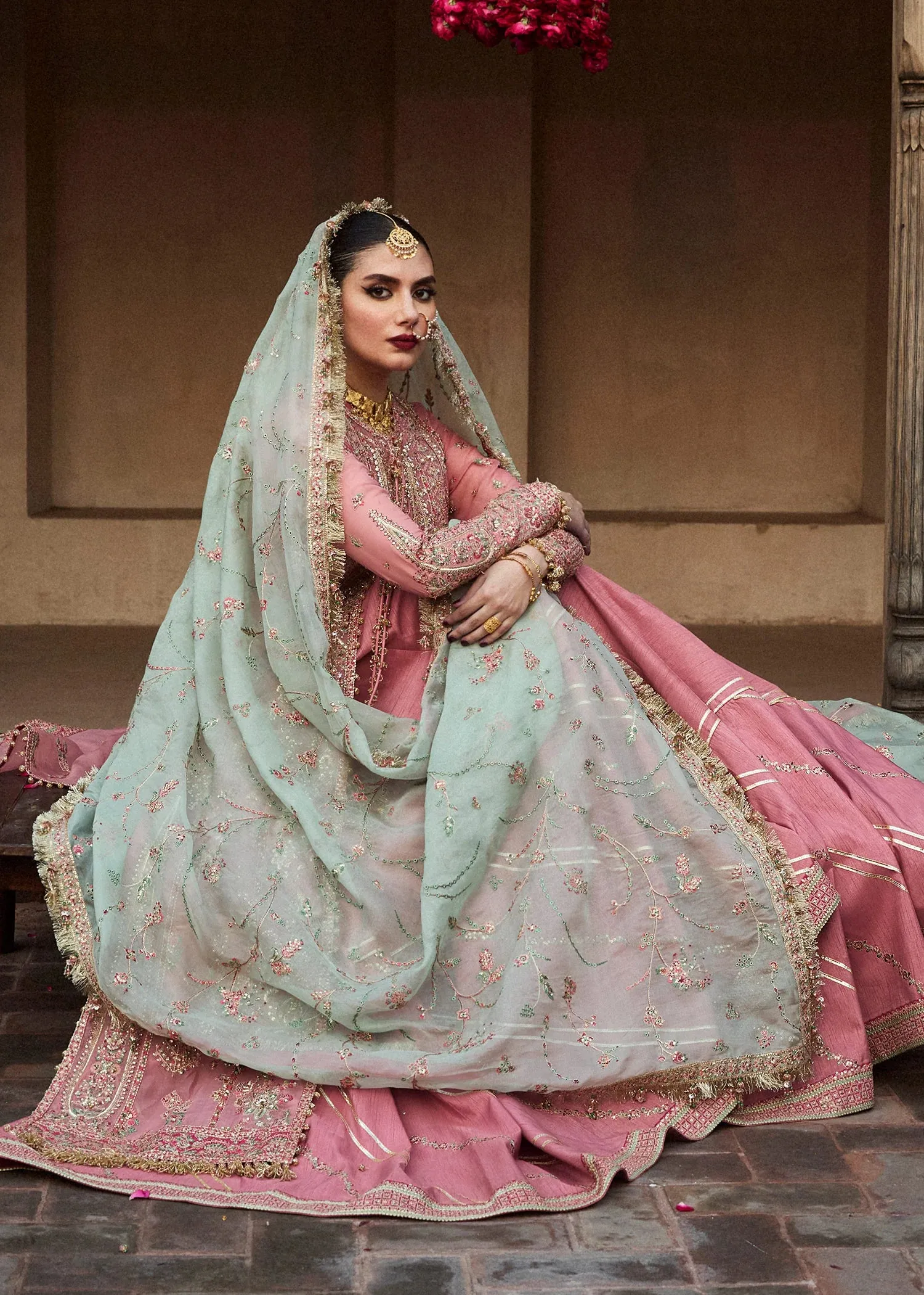 Hussain Rehar Embroidered Organza Suit Unstitched 3 Pc Aadoo - Formal Collection