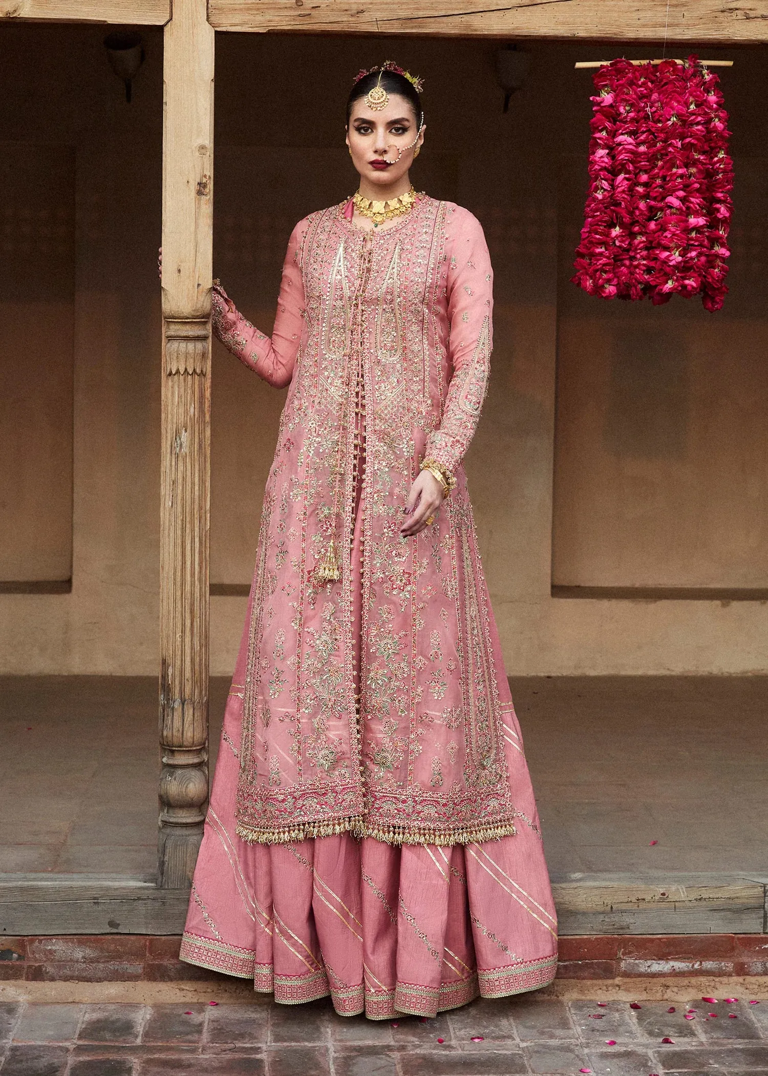 Hussain Rehar Embroidered Organza Suit Unstitched 3 Pc Aadoo - Formal Collection