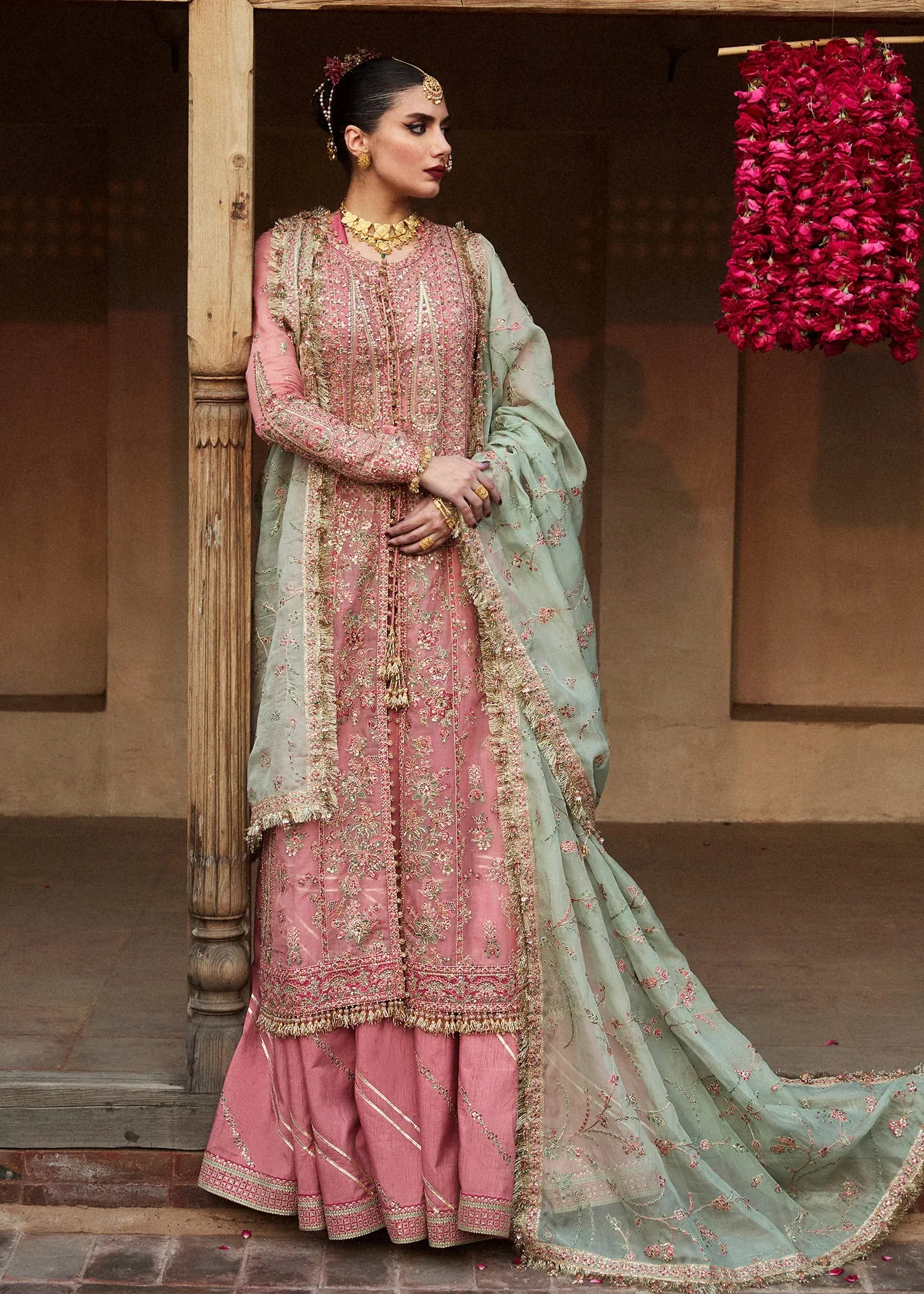Hussain Rehar Embroidered Organza Suit Unstitched 3 Pc Aadoo - Formal Collection