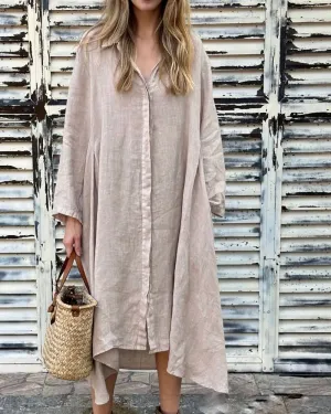 IARENI - COTTON AND LINEN DRESS