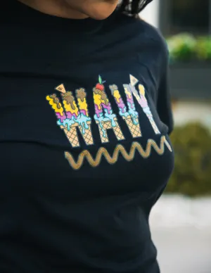 Ice Cream WAVY | Black Tee