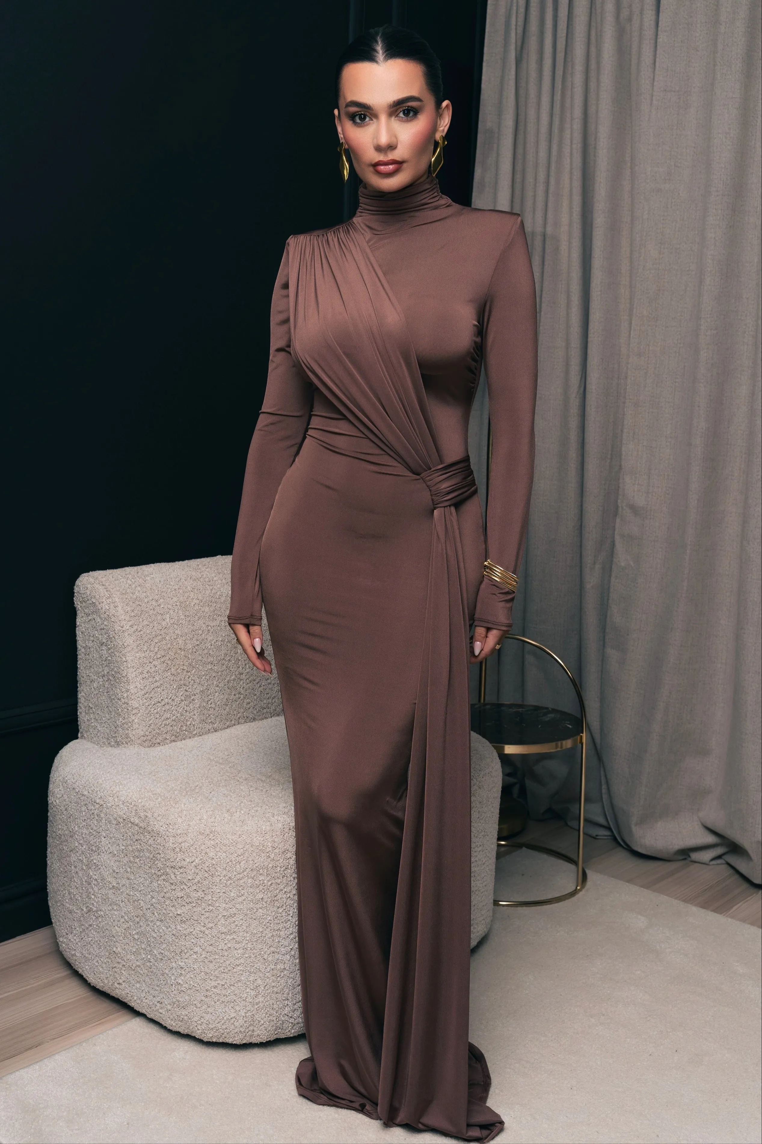 Ilayda Caffe Dress