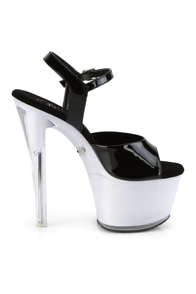 ILLUMINATOR-709 Exotic Sandal | Black Patent