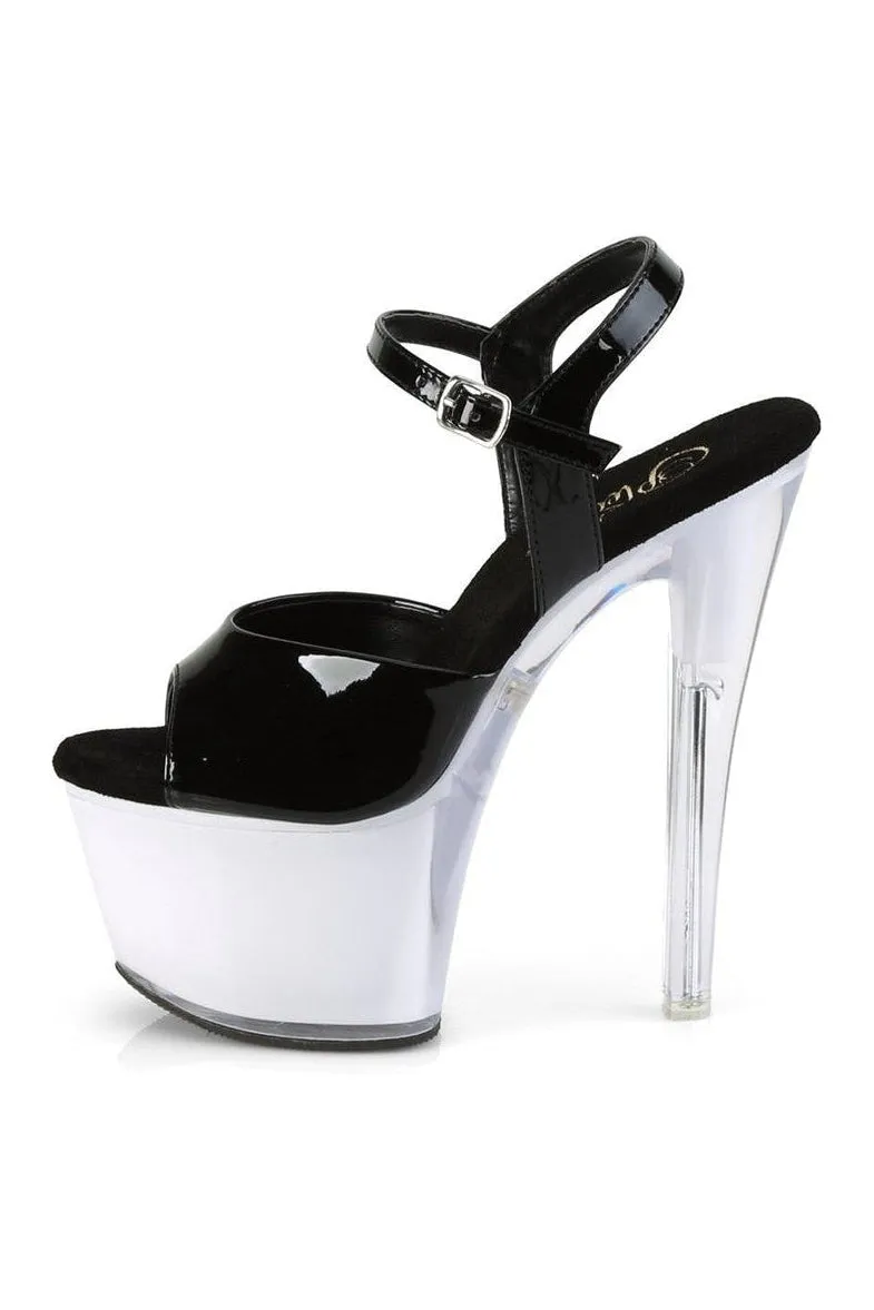 ILLUMINATOR-709 Exotic Sandal | Black Patent