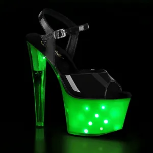 ILLUMINATOR-709 Exotic Sandal | Black Patent
