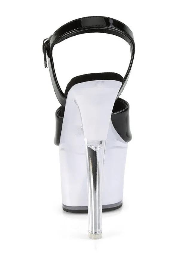 ILLUMINATOR-709 Exotic Sandal | Black Patent