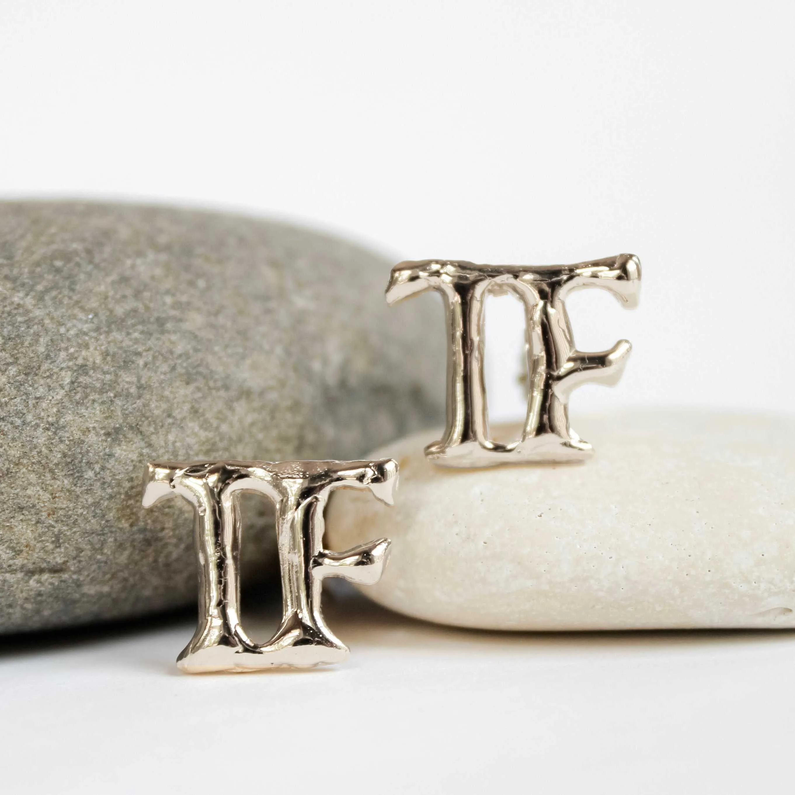 Initial Cufflinks, White Gold
