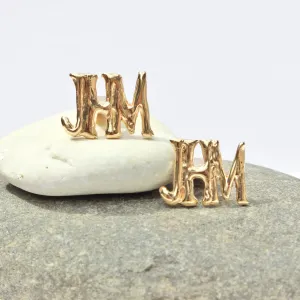 Initial Cufflinks, Yellow Gold