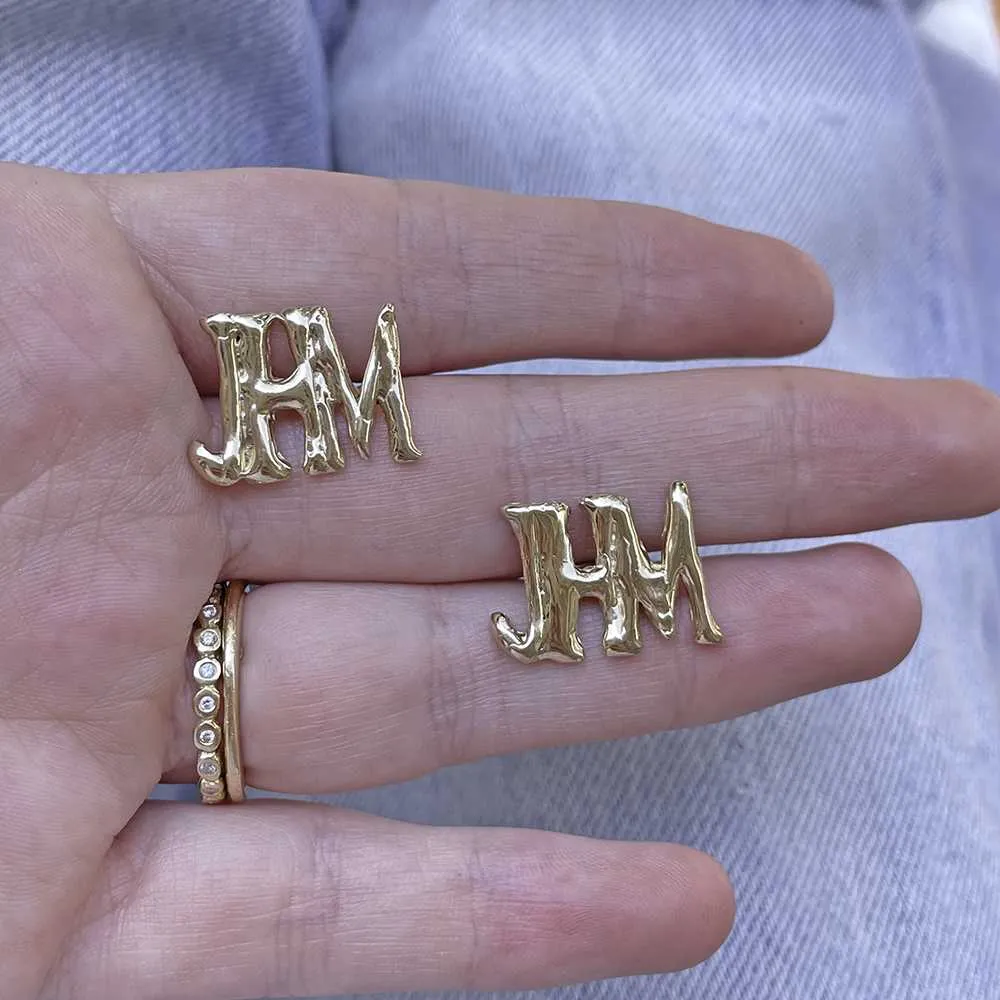Initial Cufflinks, Yellow Gold
