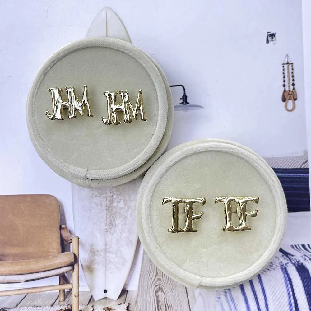 Initial Cufflinks, Yellow Gold