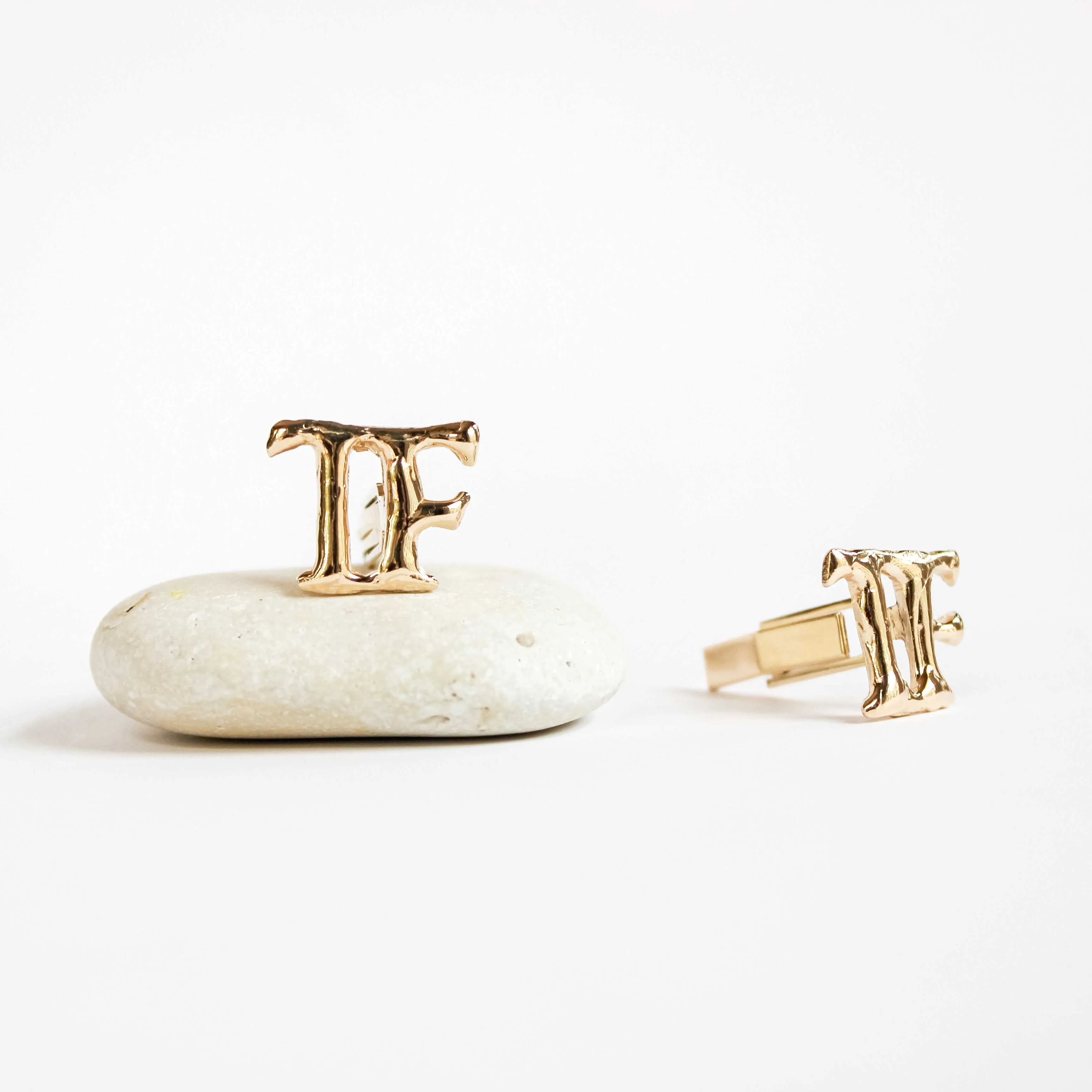 Initial Cufflinks, Yellow Gold