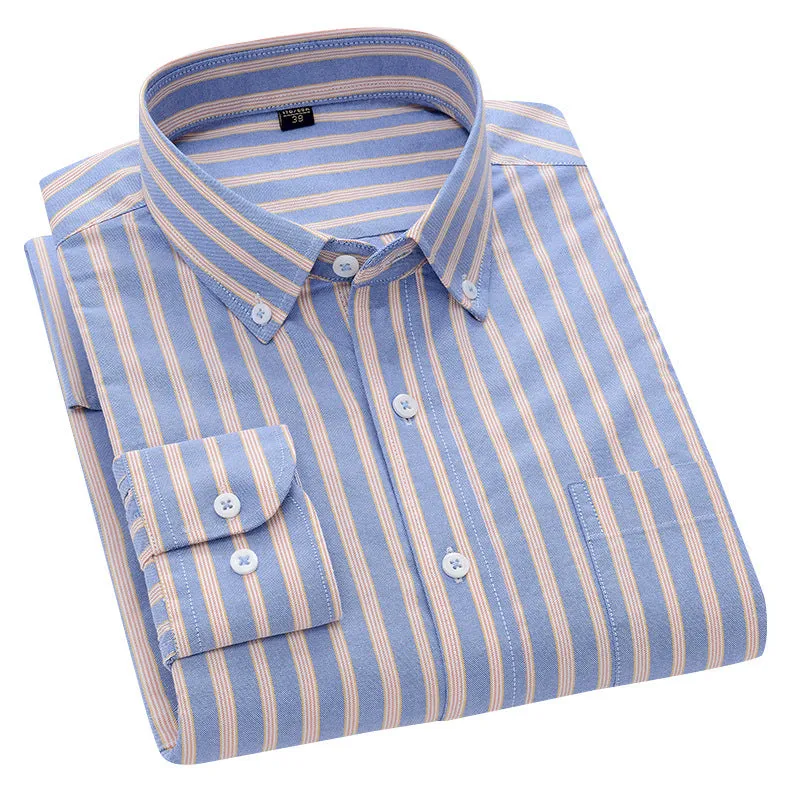 INSTOCK-New Oxford vertical striped long-sleeved men