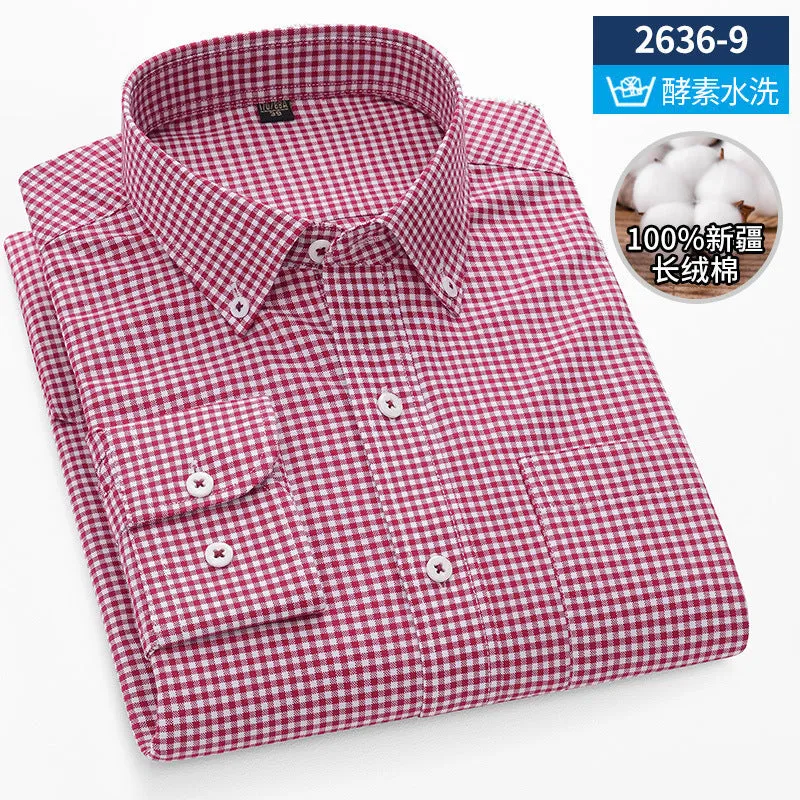 INSTOCK-New Oxford vertical striped long-sleeved men