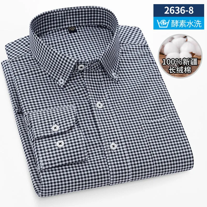INSTOCK-New Oxford vertical striped long-sleeved men