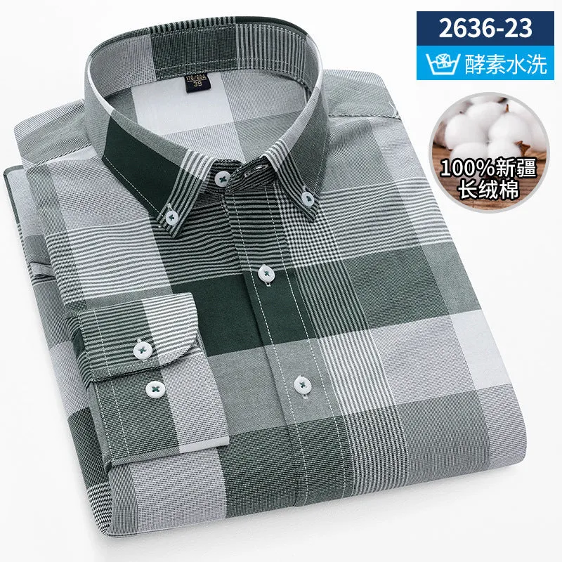 INSTOCK-New Oxford vertical striped long-sleeved men