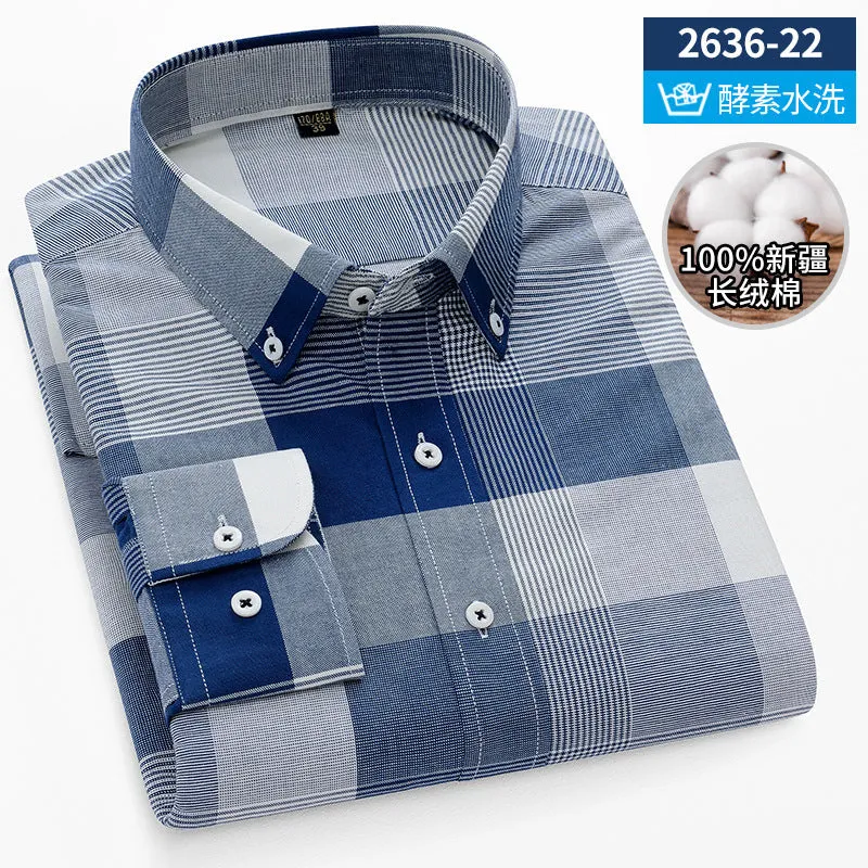 INSTOCK-New Oxford vertical striped long-sleeved men