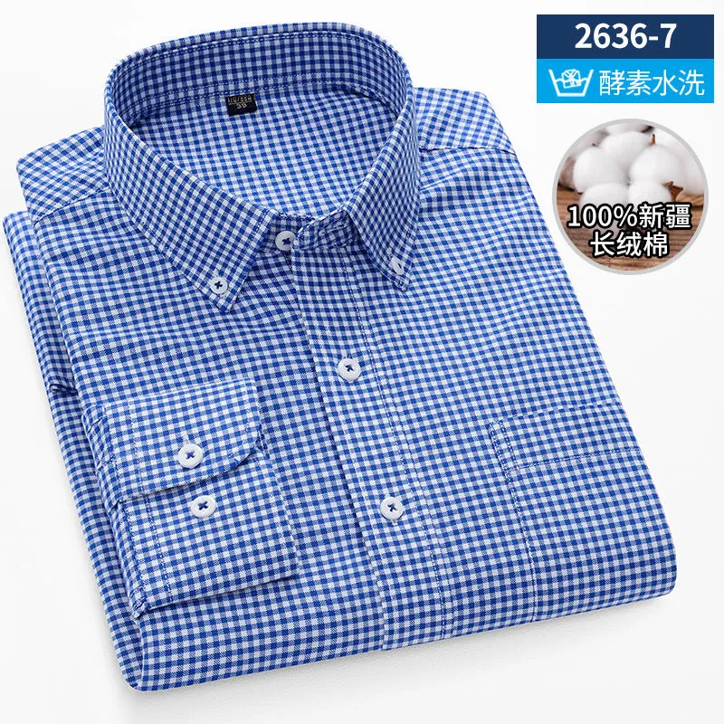 INSTOCK-New Oxford vertical striped long-sleeved men