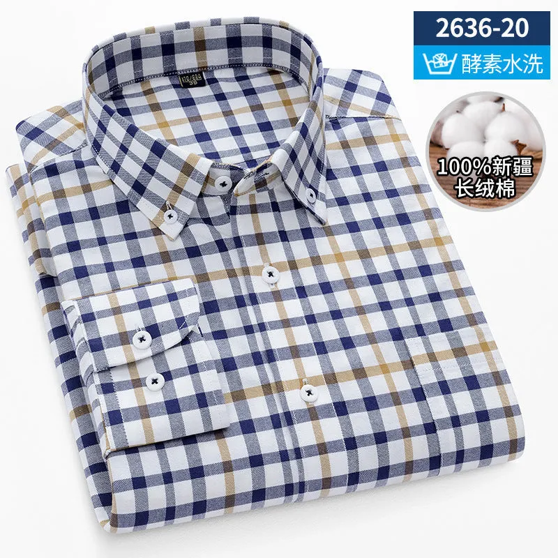 INSTOCK-New Oxford vertical striped long-sleeved men