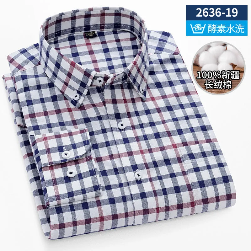 INSTOCK-New Oxford vertical striped long-sleeved men