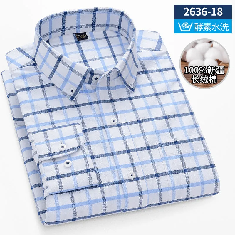 INSTOCK-New Oxford vertical striped long-sleeved men
