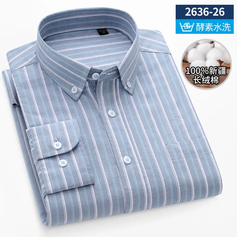 INSTOCK-New Oxford vertical striped long-sleeved men