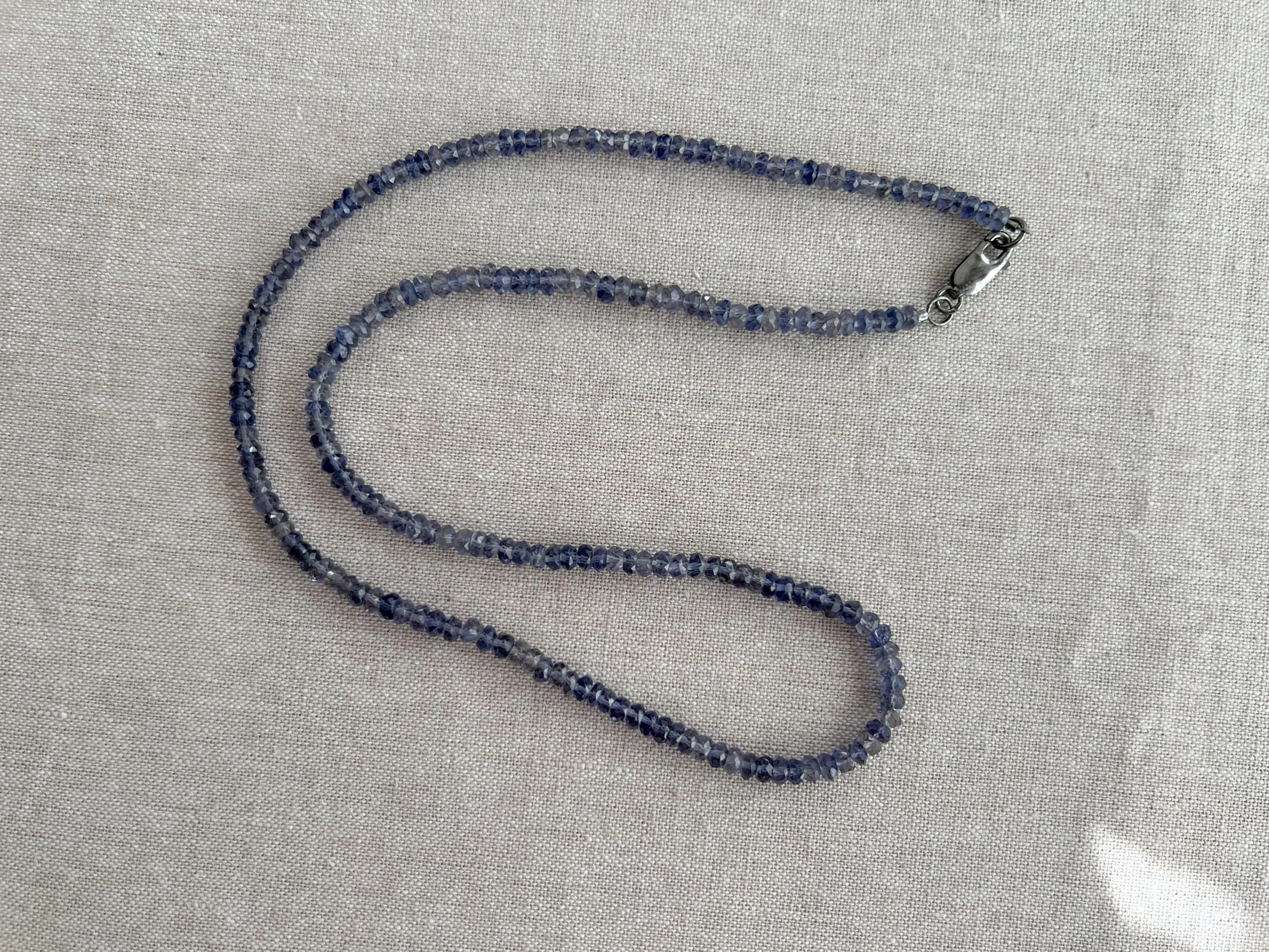 Iolite Men's Gemstone Necklace, Unisex Necklace, Gemstone Necklaces, Gift for Him, Boho Style, Everyday Jewelry, Handmade, Classic Style