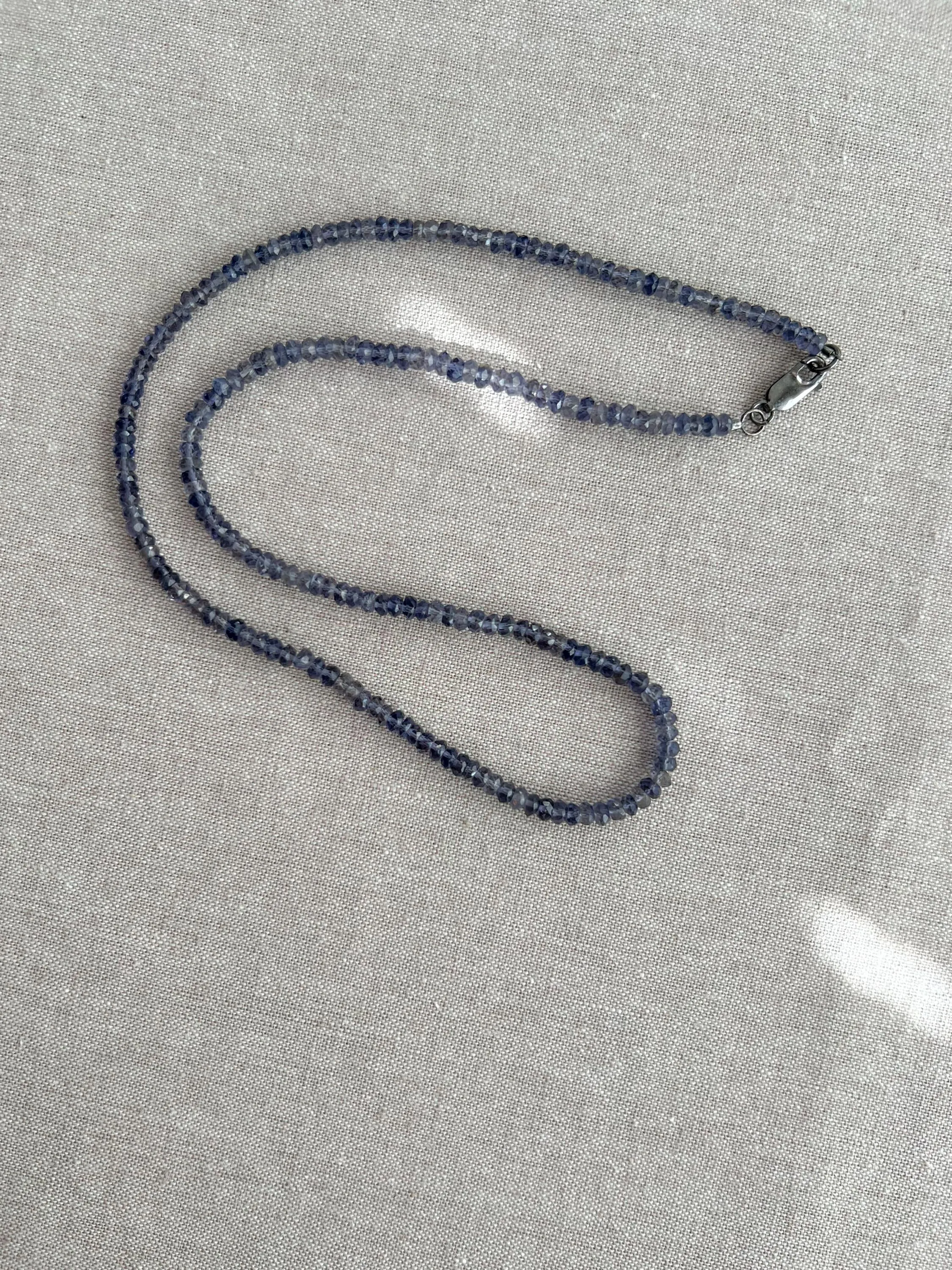 Iolite Men's Gemstone Necklace, Unisex Necklace, Gemstone Necklaces, Gift for Him, Boho Style, Everyday Jewelry, Handmade, Classic Style
