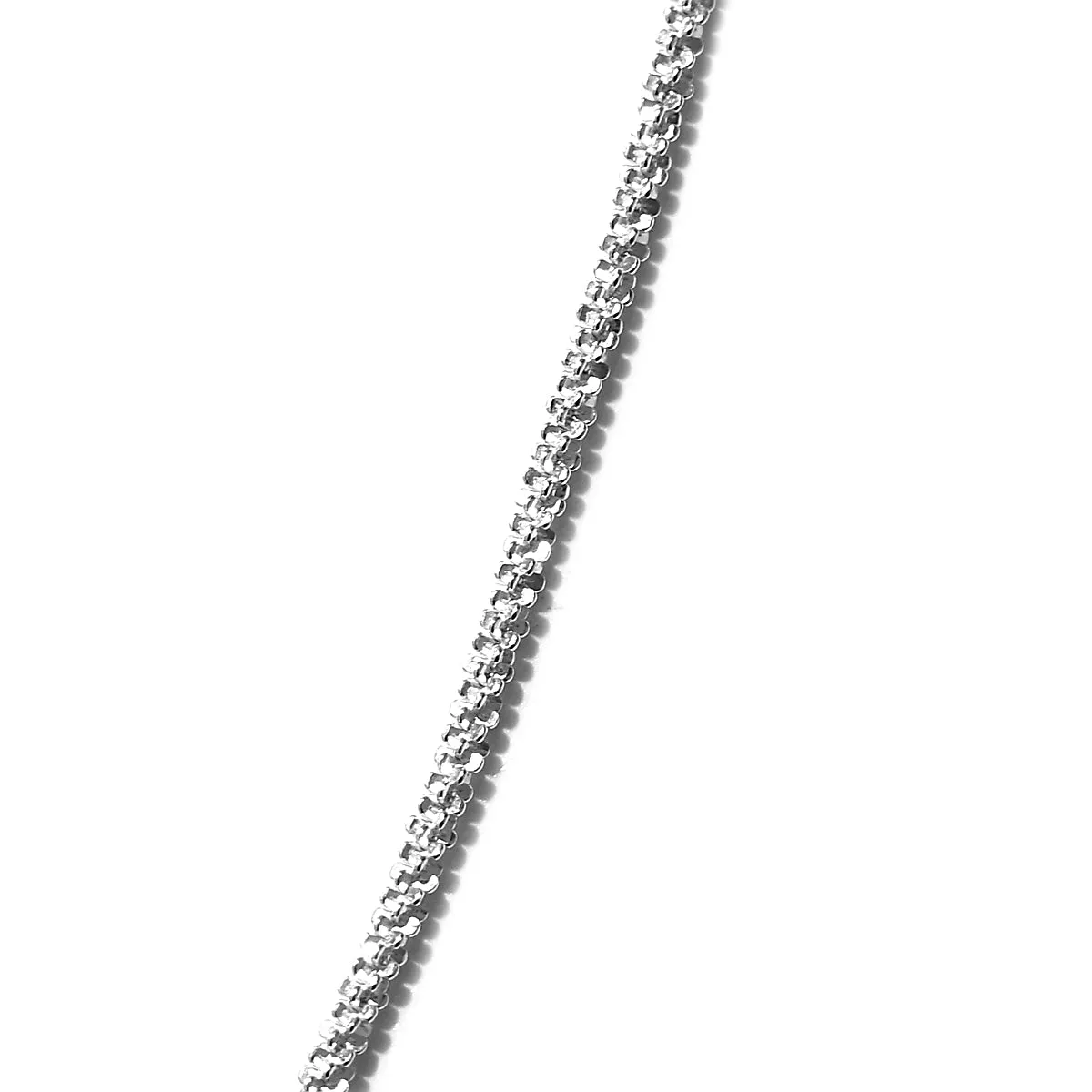 Italian Sterling Silver Rock SPARKLE Adjustable Chain Necklace 24 in. (4.5 gm)