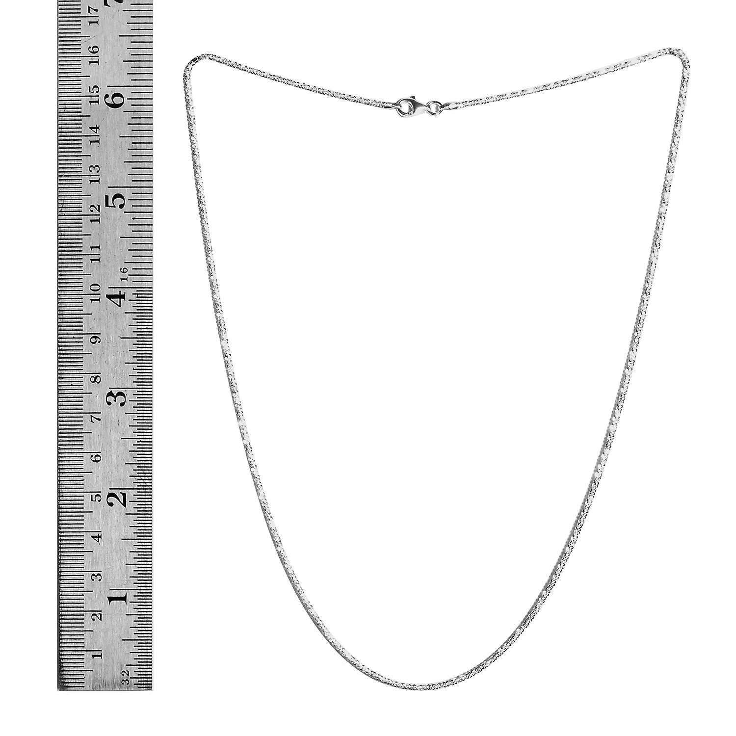 Italian Sterling Silver Rock SPARKLE Chain Necklace 20 in. (3.9 gms)