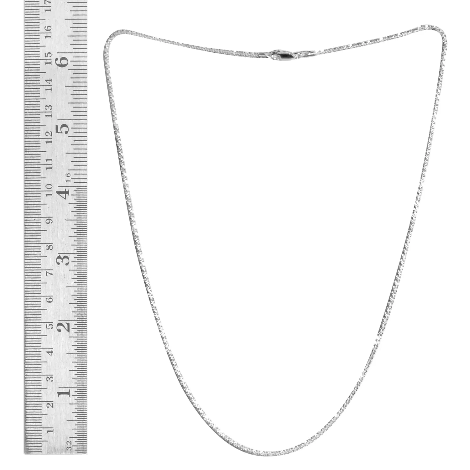 Italian Sterling Silver Rock SPARKLE Chain Necklace (20 in) (6.6 gms)