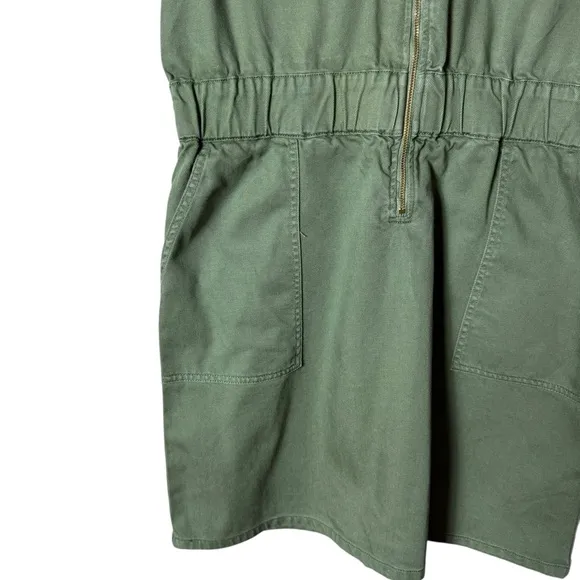 J Crew Women’s Jumper Shirt Dress Size 12 Army Green Retro Zip Streetweqr Grunge