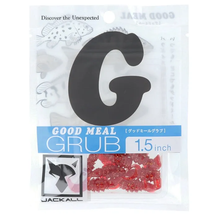 JACKALL Good Meal Aji Soft Plasic 1.5" Grub - Red Gold Flake